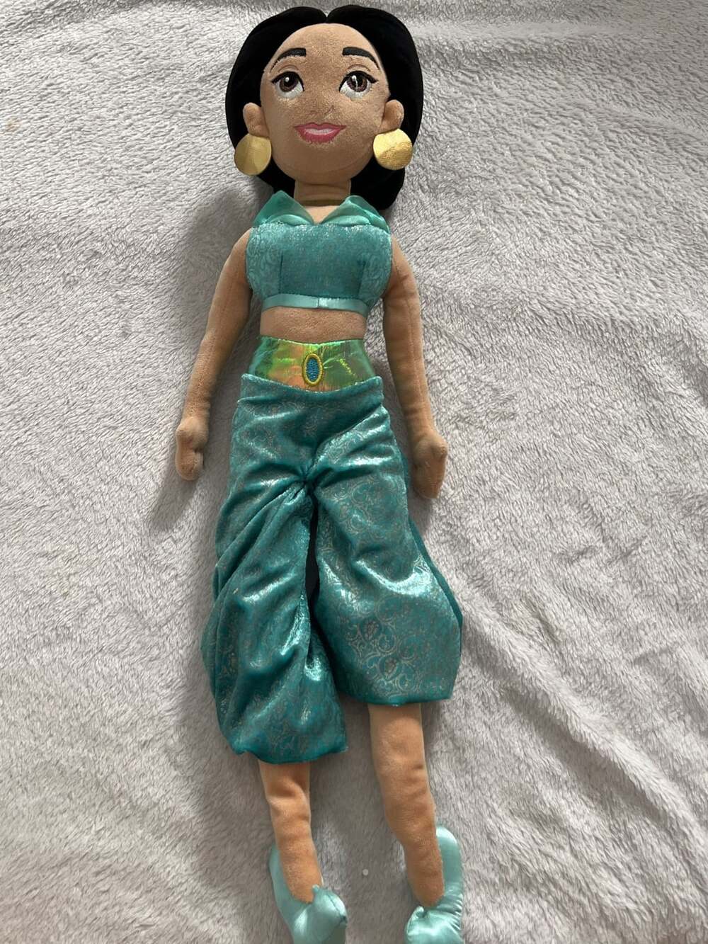 Disney Store Princess Jasmine Aladdin Plush Doll Toy Aqua Teal Gold